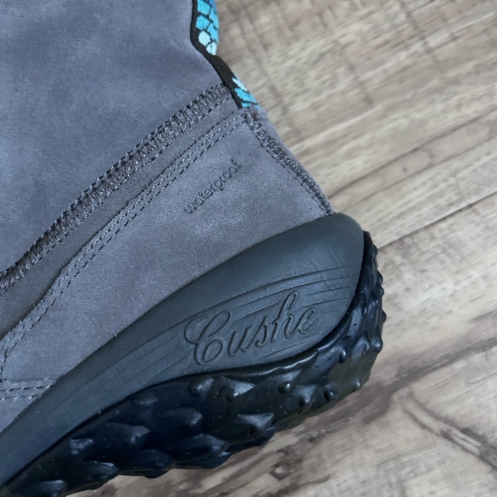 Cushe Allpine Cone suede grey turquoise Gray Women's Boots faux fur nordic - Picture 5 of 12